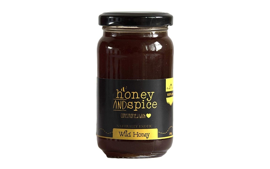 Honey And Spice Naturally Exotic Wild Honey   Glass Jar  250 grams
